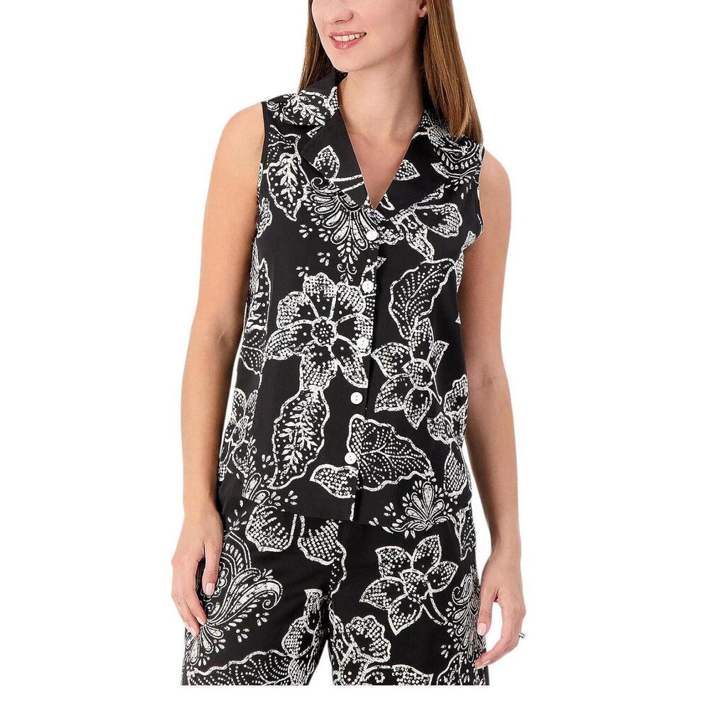 Breezies Women's Lounge Satin Breeze Sleep Tank Black - Regular